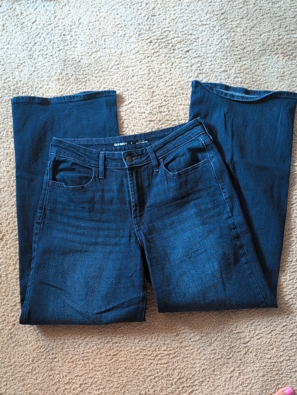 Old Navy Women's Dark Blue Wow Wide-Leg Jeans